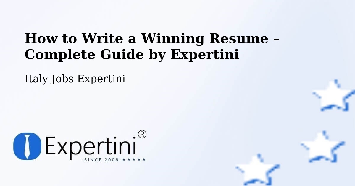 Resume Writing Guide for Job Seekers – Riese Pio X - Riese Pio X, Italy Jobs Expertini